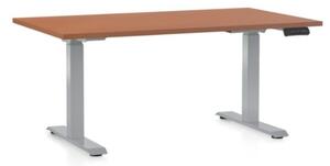Výškově nastavitelný stůl OfficeTech D, 120 x 80 cm - šedá podnož Barva: Bílá