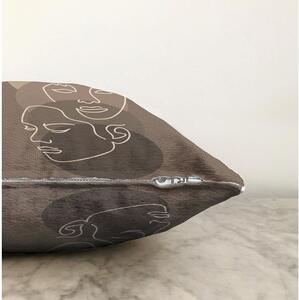 Hnědý povlak na polštář s příměsí bavlny Minimalist Cushion Covers Chenille, 55 x 55 cm