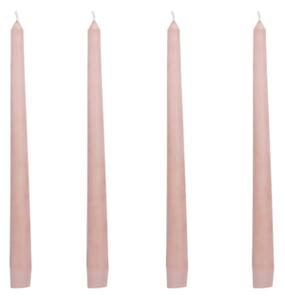 Set 4 svíček v růžové barvě