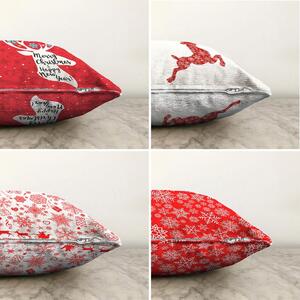 Sada 4 vánočních žinylkových povlaků na polštář Minimalist Cushion Covers Christmas Reindeer, 55 x 55 cm