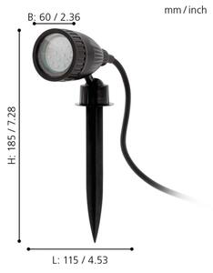 Eglo 31028 - SADA 3x LED RGBW Venkovní lampa NEMA-C 1xGU10/5W/230V IP44 černá+DO