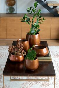Měděný keramický obal na květináč Shiny copper M - Ø 22*19 cm