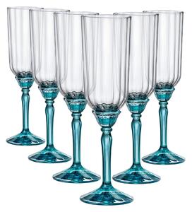 Bormioli Rocco Sada 6 ks sklenic Florian Blue na prosecco 210 ml