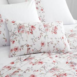 Bílo-červený polštář Catherine Lansfield Jasmine Floral, 30 x 40 cm