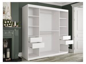 Moderní šatní skříň Nonnus 200 T1, Úložný prostor: ne, Barva: bílá matná / bílá mramor Mirjan24 5903211110023