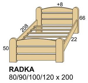 ROALHOLZ Dřevěná postel z masivu RADKA 90x200 smrk
