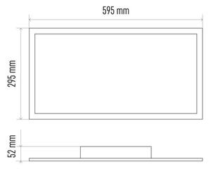 LED Stmívatelné stropní svítidlo LED/25W/230V + DO obdélník 2700K-6000K