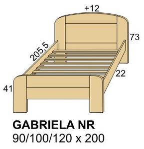 ROALHOLZ Dřevěná postel z masivu GABRIELA NR 90x200 smrk