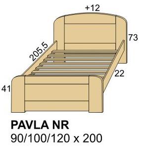 ROALHOLZ Dřevěná postel z masivu PAVLA NR 90x200 smrk