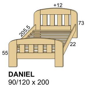 ROALHOLZ Bílá postel z masivu DANIEL 90x200 bílá