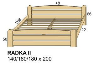 Dvoulůžková postel masiv RADKA II, dvoulůžko masiv (manželské dvoulůžko z masivu RADKA II - značka ROALHOLZ)