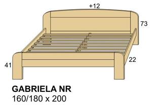 Dřevěná dvoulůžková postel z masiv smrk GABRIELA NR (moderní manželská postel do ložnice)