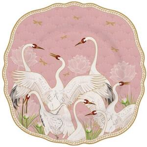 Easy Life Porcelánový dezertní talířek Dancing Herons - 20x20cm