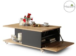 Konferenční stolek VIENNA s ÚP na kolečkách 90x60 cm dub artisan/antracit