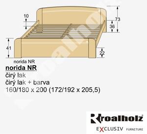 Dřevěná masivní manželská postel NORIDA NR (masivní dvoulůžko smrk NORIDA NR)