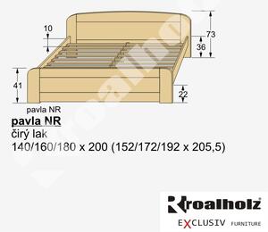 Dřevěné dvoulůžko masiv PAVLA NR (dřevěná dvoulůžková postel z masivu PAVLA NR)