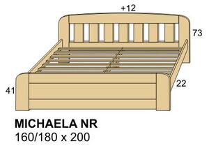 Dřevěné dvoulůžko z masivu MICHAELA NR, dvojlůžko (moderní smrkové dvoulůžko masiv do ložnice MICHAELA NR)