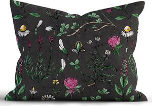 MK Lůžkoviny Bavlněný povlak na polštář Renforcé 70 x 90 cm - Herbář černý