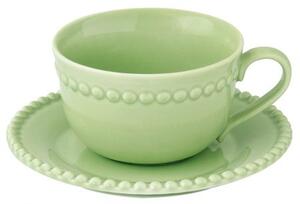 Easy Life Porcelánový šálek a podšálek Tiffany Green na kávu-110ml
