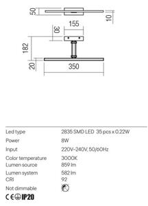 Redo 01-3461 - LED Obrazové svítidlo LINEAR LED/8W/230V 35 cm CRI 92 černá