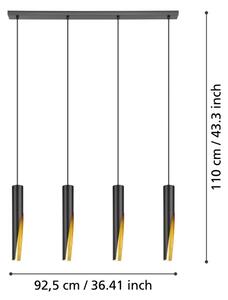 Eglo 900873 - LED Lustr na lanku BARBOTTO 4xGU10/4,5W/230V černá/zlatá