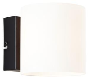 Brilliant G99238A76 Nástěnné svítidlo PAVE černé + opálové sklo, IP44
