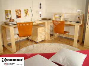Dřevěný psací stůl z masivu GENIUS, stůl pro školáky (psací stůl pro školáky i studenty)