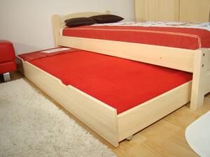 Dřevěná výsuvná PŘISTÝLKA pod postel (přistýlka s laťovým roštem)