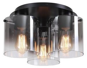 Searchlight 88911-3BK Stropní lustr SWEDEN BLACK kouřové sklo