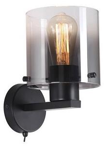 Searchlight 88912-1BK Nástěnné svítidlo SWEDEN BLACK kouřové sklo