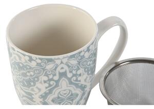 Hrnek s filtrem na čaj Home ESPRIT Modrý Béžový Nerezová ocel Porcelán 380 ml (2 kusů)