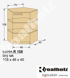 Dřevěná rohová skříňka z masivu KATRIN R 108 (rohová skříňka z masivu KATRIN R 108 od ROALHOLZ)