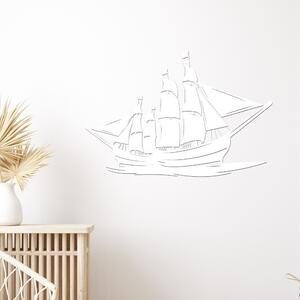 Dřevo života | Dřevěná dekorace na zeď LOĎ | Rozměry (cm): 40x26 | Barva: Bílá