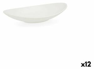 3843 Hluboký Talíř Quid Select Ovál Bílý Plastické 18 x 10,5 x 3 cm (12 kusů)