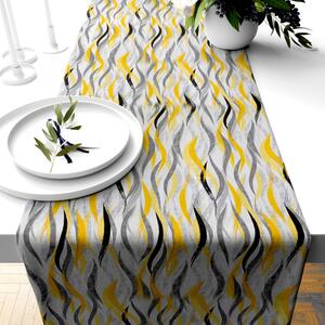 Ervi bavlněný běhoun na stůl - žluto-šedé vlny