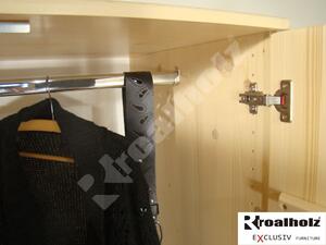 Dřevěná šatní skříň z masivu ALBA 170x75x58 (šatní skříň masiv ALBA 170 )