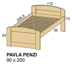 Zvýšená senior postel z masivu 90x200 PAVLA PENZI (zvýšená postel pro seniory PAVLA PENZI)