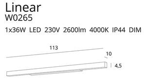Maxlight W0265 Nástěnné stmívatelné LED svítidlo LINEAR IP44 bílé 113cm