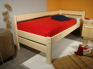 Zvýšená postel z masivu pro seniory NIKI NR SENIOR (zvýšená postel se zadní zábranou)