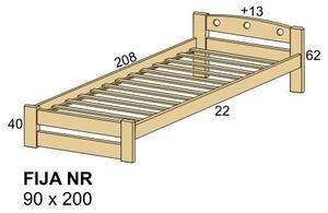 ROALHOLZ dřevěná postel z masivu FIJA NR 90x200 smrk