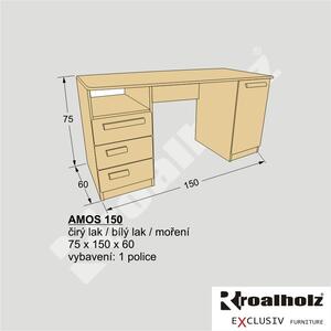 Dřevěný psací stůl z masivu oboustranný AMOS 150 (oboustranný psací stůl z masivu AMOS 150)