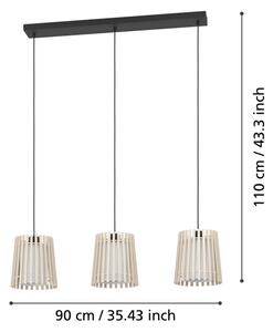 Eglo 900903 - Lustr na lanku FATTORIA 3xE27/25W/230V
