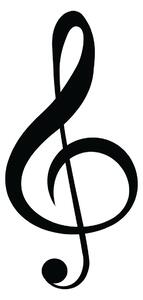 Wallity Nástěnná dekorace Treble Clef černá