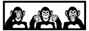 Wallity Nástěnná dekorace Three Monkeys černá - S
