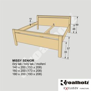 Senior manželská postel z masivu MISSY SENIOR (zvýšená manželská postel pro seniory)