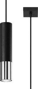 Sollux Lighting Loopez závěsné svítidlo 1x40 W černá-chrom SL.0940