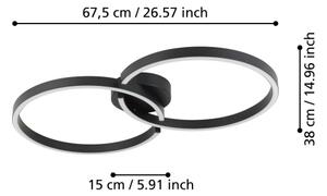 Eglo 900955-LED RGBW Stmívatelné stropní svítidlo AMANDOLO 19,5W/230V černá + DO