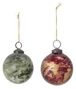 Bloomingville, Sada vánočních ozdob - skleněné koule Loba Ornament | barevná