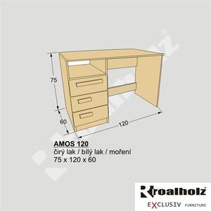Jednostranný školácký psací stůl z masivu AMOS 120 (dřevěný psací stůl pro leváky i praváky AMOS 120)