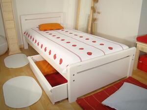 ROALHOLZ Bílá postel z masivu DOLLY 90x200 smrk
